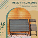 Set Tavolo e 6 Sedie Pieghevoli da giardino in Acciaio e Legno Marrone 