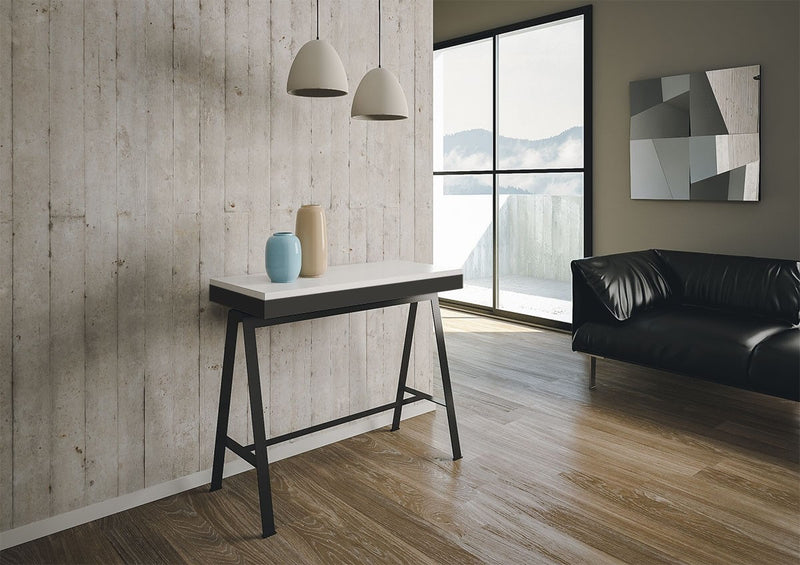 Consolle Allungabile in Legno e Ferro H77x40x90/300cm Itamoby Banco Evolution Bianco Frassino Classica