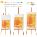 Cavalletto per Pittura Treppiede 65x68x174-230 cm con Supporto per Tela Regolabile in Legno di Faggio   