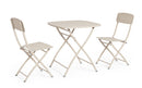 Set 3 Pezzi Bistrot da Giardino con Tavolo e 2 Sedie in Acciaio Yvonne Champagne  
