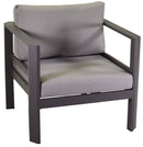 Set da Giardino Divano 2 Poltrone e Tavolino in Alluminio Riverside Tortora