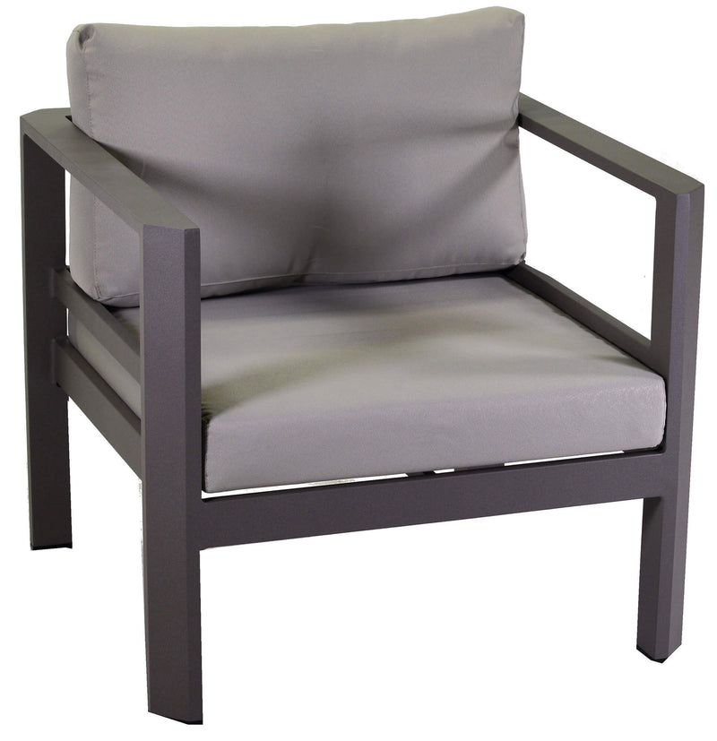 Set da Giardino Divano 2 Poltrone e Tavolino in Alluminio Riverside Tortora