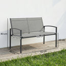 Panca da Giardino 112x66x80 cm 2 posti in Tessuto Texteline e Metallo Grigio      