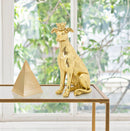Statua Cane con Corona Oro 20x12,5x33 cm in Poliresina