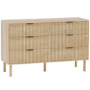 Cassettiera 6 Cassetti Stile Nordico 120x39,5x75 cm in Legno Rovere      
