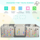 Box Recinto Attività per Bambini 190x150x64 cm  Grigio e Bianco