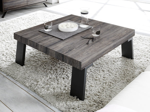 Quadratischer Couchtisch für Wohnzimmer aus Melamin 40x86x86cm TFT Palma Wengè CLEAF online