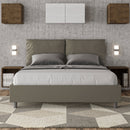 Letto Matrimoniale con Alzata Comoda Imbottito in Similpelle Antea Cappuccino Varie Misure