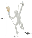 Lampada da Muro Monkey Bianca 32x32x64 cm in Resina Bianco      