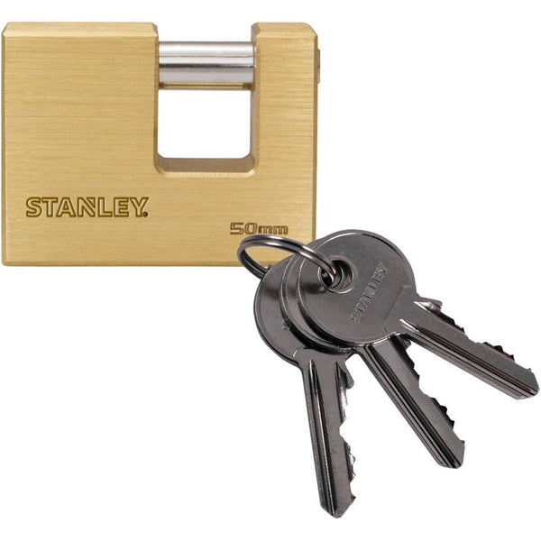 Lucchetto Rettangolare Baionetta in Acciaio Temperato con 3 Chiavi 50 mm Stanley sconto