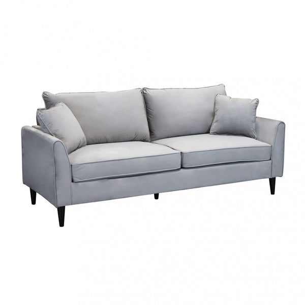 Chandler 3-Sitzer-Sofa 196 x 81 x 89 h cm in taubengrauem Samt sconto