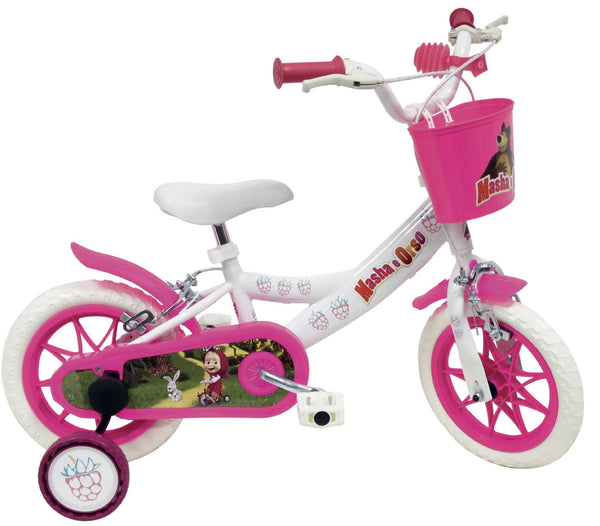 prezzo Bicicletta per Bambina 12” 2 Freni Gomme in EVA Masha e Orso Bianca
