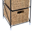 Mobile a Colonna da Bagno 4 Cesti in Alga Marina e Ferro naturale 20x20x78 cm 