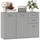 Credenza Moderna 106x35x76 cm con 3 Armadietti e 2 Cassetti Grigio Chiaro