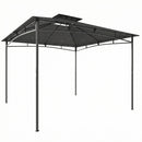 Gazebo da Giardino 300x300x285 cm con Doppio Tetto in Poliestere e Metallo Grigio Scuro      