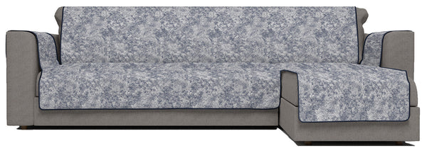 online Sofabezug mit rechter Halbinsel aus dunkelblauem Polyester und Baumwolle in verschiedenen Größen