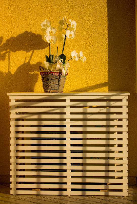 Copri Condizionatore in Legno Fiano Aria Bianco Varie Misure