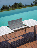 Tavolo Allungabile da Giardino 200/300x102x75 cm Porto Ercole in Alluminio Bianco
