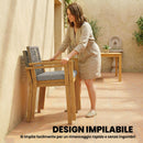 Set 2 Sedie da Giardino 59x55x86 cm con Cuscini in Legno di Acacia Grigio Chiaro      