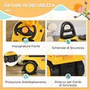 Escavatore Cavalcabile per Bambini 18-48 Mesi con Benna e Spazio di Archiviazione Clacson Volante Giallo      