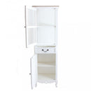 Vetrina Cuore 50x37x170 h cm in Legno di paulownia Bianco