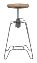 Sgabello Heintreck Ø39x55-70 cm Legno di Abete e in Ferro Grigio e Marrone
