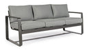 Divano da Giardino 3 Posti 194x78x84h cm in Alluminio e PP Merrigan Antracite 