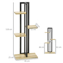 Portapiante a 4 Ripiani in Stile Industriale 45x25x110 cm in Legno di Abete e Metallo Nero   