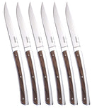 Set 6 Coltelli da Bistecca Lama Liscia Manico in Legno K2
