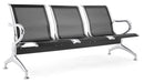 Panca per Sala Attesa 3 Posti in Acciaio da Ufficio Tosini Nero