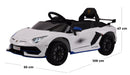 Macchina Elettrica per Bambini 12V con Licenza Lamborghini Aventador SVJ Small Bianca