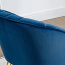 Poltroncina da Camera 65x64x77 cm In Poliestere effetto Velluto Blu Scuro