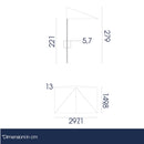 Mezzo Ombrellone da Giardino 1,5x3m Palo in Legno Ecrù