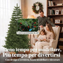 Albero di Natale Artificiale Ø115x180 cm con 961 Rami e Base Pieghevole in Legno e Metallo Verde      