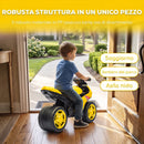 Moto Cavalcabile per Bambini 18 Mesi - 3 Anni Balance Senza Pedali con Musica Giallo      
