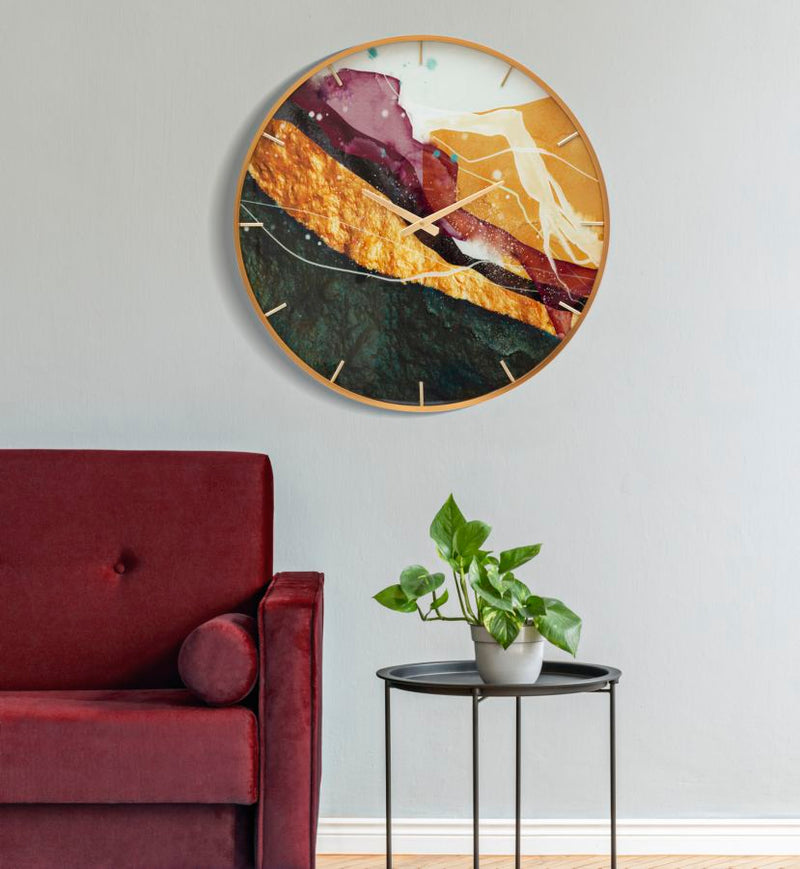 Orologio da Parete Mity 5x60x5 cm in Vetro MDF e Metallo Multicolor
