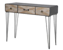 Console Oklahoma 100x38,5x80 cm in Ferro e MDF Marrone e Nero