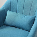 Poltrona Girevole Imbottita in Tessuto  Blu