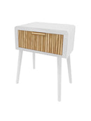 Comodino 1 Cassetto 40x30x57 cm Charley in Legno Bianco