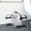 Mini Cyclette Portatile per Gambe e Braccia Pedaliera per Riabilitazione con Display LCD Argento      