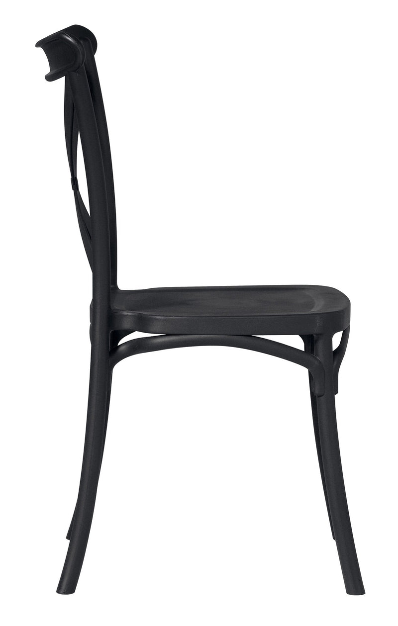 Sedia Impilabile da Giardino 47x55x90 cm in Polipropilene Antracite