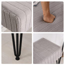 Panca Imbottita 2 Posti 118x42x56 cm in Tessuto e Metallo  Grigia