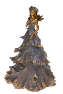 Statuina Donna con Abito 29 cm in Resina Rosa Antico