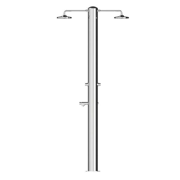 prezzo Doppelgartendusche 2 Timer und Fußwascher ATI Showers MUL-2P Eloxierter Edelstahl