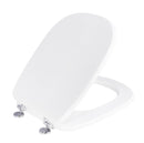 Copriwater Universale 35,5x43,3 cm in MDF Cerniere in Metallo Cromato Tesi Bianco Lucido