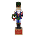 Soldatino Schiaccianoci in resina con ghirlanda cm 43x31xh124