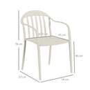 Set 4 Sedie da Giardino 57x54x78 cm Impilabili con Schienale Alto in PP Bianco