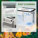 Acquario con LED 13 Litri 29x20x30,5 cm con Fori di Ventilazione in Vetro HD e ABS