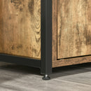 Libreria 3 Ripiani 2 Cassetti 1 Anta 58x24x122 cm in Truciolato e Metallo Nero e Legno