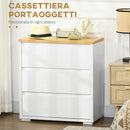 Cassettiera 3 Cassetti 70x37x75 cm in Truciolato Bianco